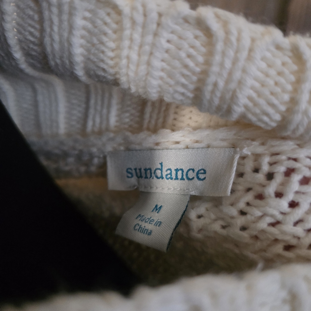Sundance Cream Cable Knit Turtleneck Sweater - Picture 2 of 4